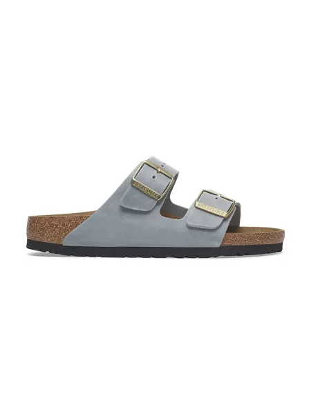 Șlapi Birkenstock din piele gri