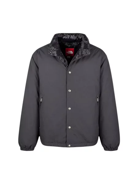Kurtka puchowa The North Face z kapturem szara