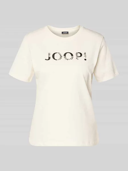 T-shirt z nadrukiem z logo model ‘Tanna’ Joop! biała