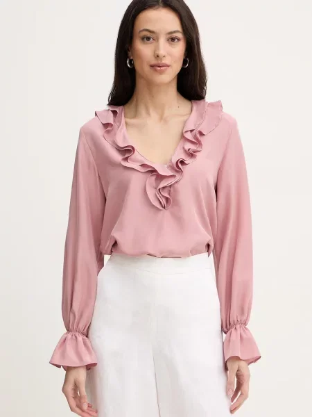 Marella bluză de mătase GAZZA roz