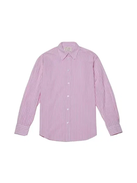 Koszula w paski Mc2 Saint Barth w paski z długim rękawem różowa