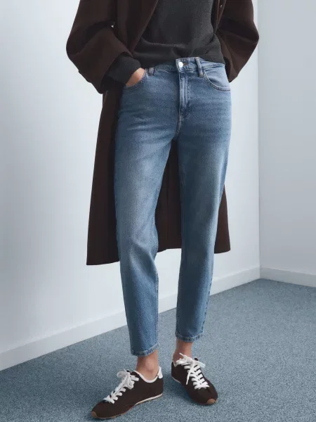 Джинси мом MANGO синій