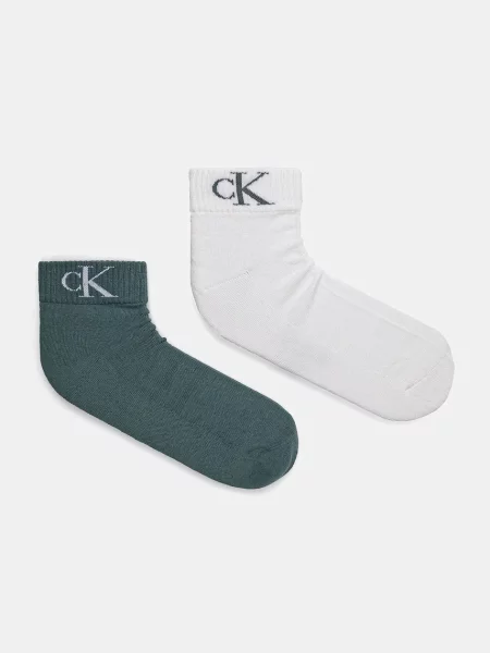 Чорапи Calvin Klein Jeans 2 чифта зелено