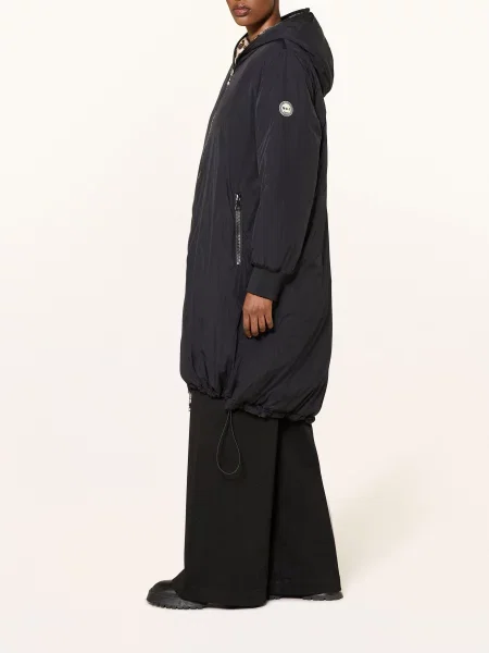 Como Płaszcz Nora Model Dwustronny schwarz czarny