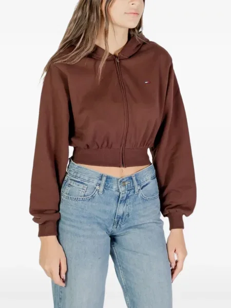 Decupat hanorac cu glugă Tommy Jeans maro
