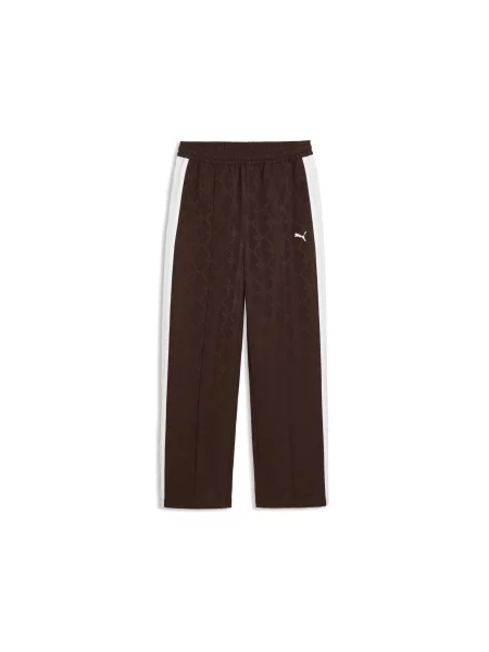 PUMA Pantaloni ciocolatiu / maro închis alb