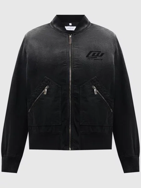 Утеплений бомбер Off-white чорний