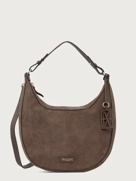 Marc O'Polo torebka hobo zamszowa brązowa
