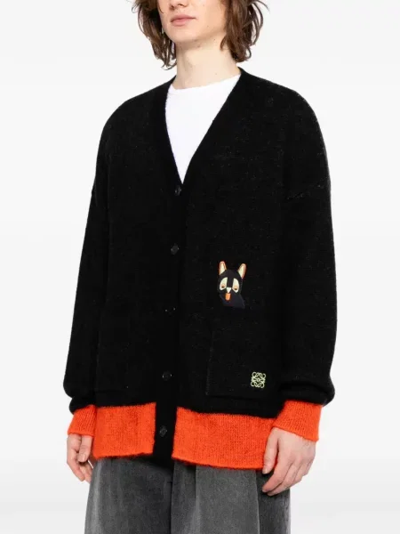 Cardigan Loewe cu broderie negru