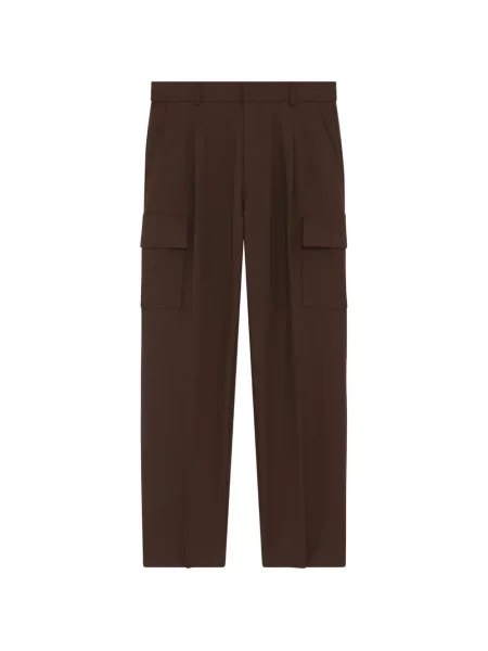 Pantaloni cargo Drole De Monsieur din țesătură twill maro
