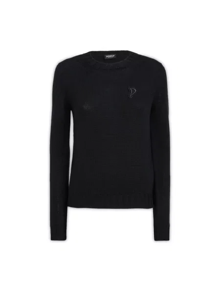 Sweter Dondup z okrągłym dekoltem czarny