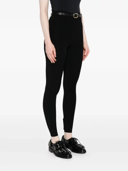 Pantaloni Self-portrait tricotate negru