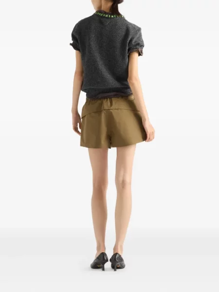 Tricou Prada tricotate de cristal gri
