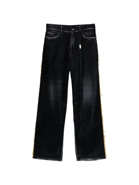 Blugi Ann Demeulemeester cu franjuri albastru
