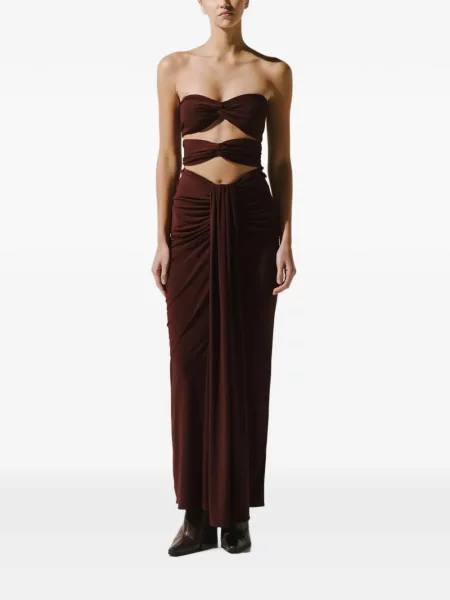 Rochie maxi Baobab fără bretele maro