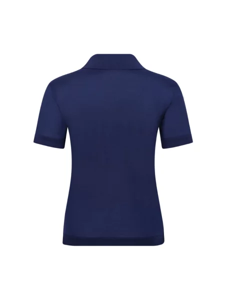 Koszulka polo Max Mara z krótkim rękawem niebieska