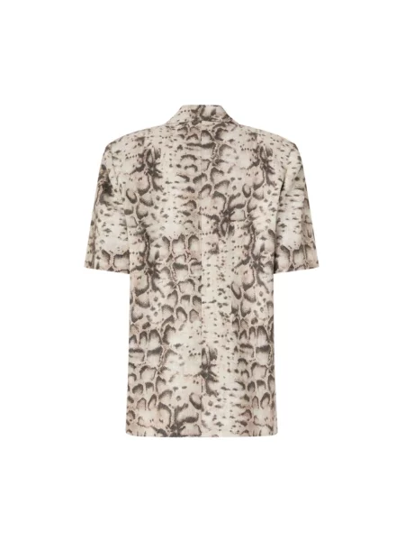 Marynarka skórzana Pinko z krótkim rękawem beżowa