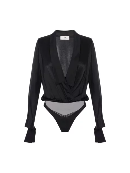 Satynowa koszulka Elisabetta Franchi czarna