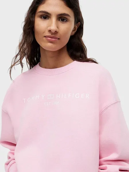 Свитшот Tommy Hilfiger с лого розовый