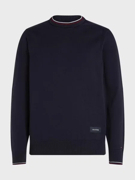 Светр Tommy Hilfiger з круглим вирізом синій