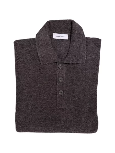Gulerat tricou polo Gran Sasso gri