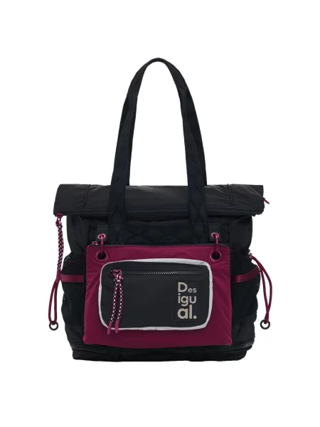 Desigual Rucsac gri / roșu bordeaux negru