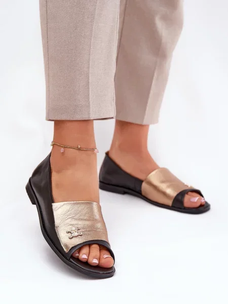 Usnjene balerinke Zazoo črna