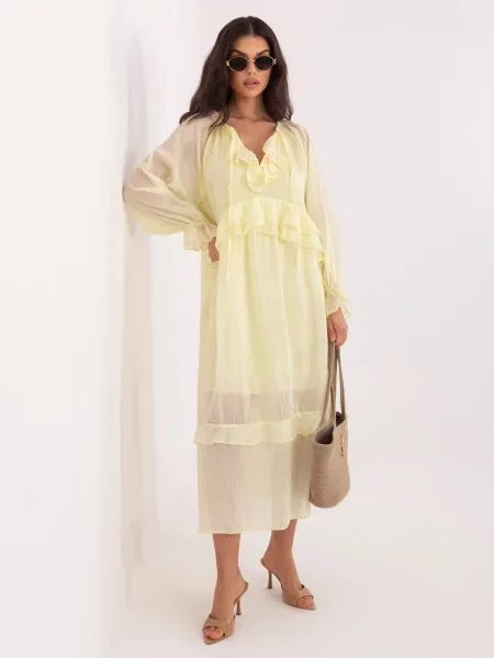 Fustă midi Italy Moda galben