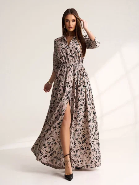 Сукня максі ISSA Plus мультиколор комбінований верх