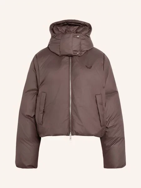 Adidas Originals Péřové Bundy Hooded Padded S Odnímatelnou Kapucí hnědá