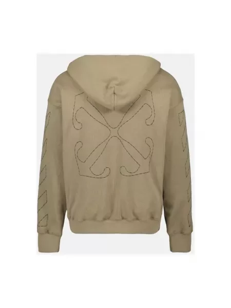 Bluza z kapturem Off-white z kapturem z nadrukiem polarowa biała