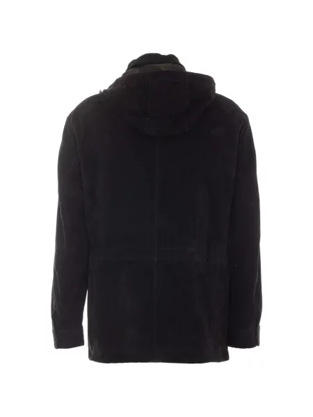 Geacă Tom Ford din piele de căprioară cu glugă negru