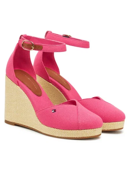 Tommy Hilfiger Pantofi Flag High Wedge Espad Closed Toe roz