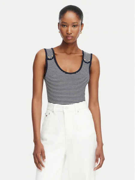 Tommy Hilfiger Top Gold Button Bleumarin