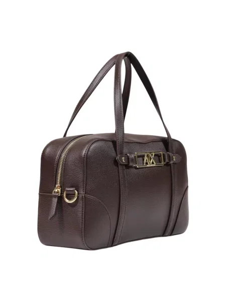 Torebka Armani Exchange skórzana biznesowa brązowa
