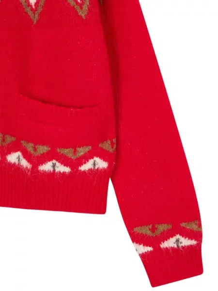 Cardigan Studio Tomboy cu decolteu rotund roșu