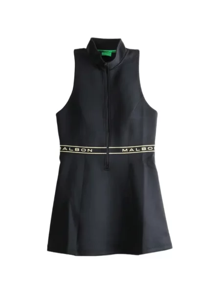 Golf rochie mini Malbon Golf fără mâneci cu autograf negru