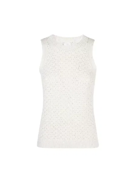 Top Eleventy bez rękawów biały