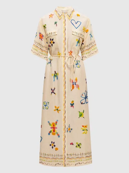 Сукня-сорочка Sidi з льоном Alemais жовта