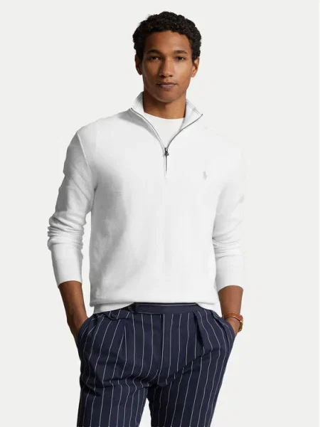 Polo Ralph Lauren pulover de pentru copii COTTON light cu turtleneck alb
