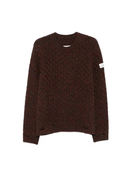 Maison Margiela sweter wełniany brązowy