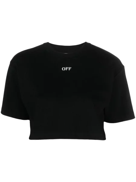 Cropp tricou Off-white negru