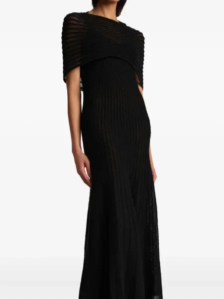 Rochie Khaite cu dungi de costum negru
