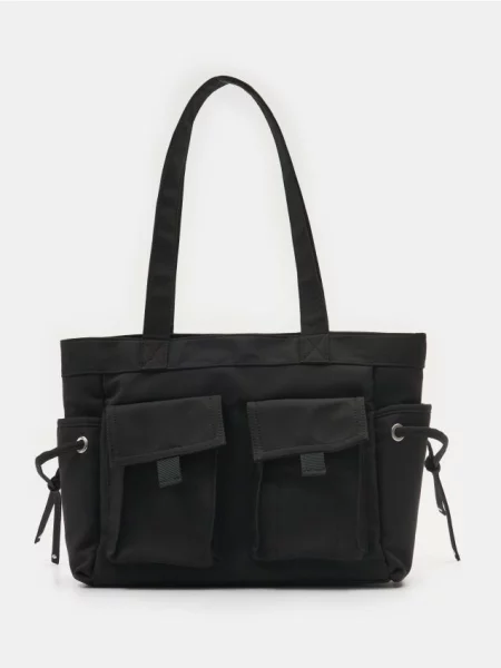 Сумка shopper із зовнішніми чорний