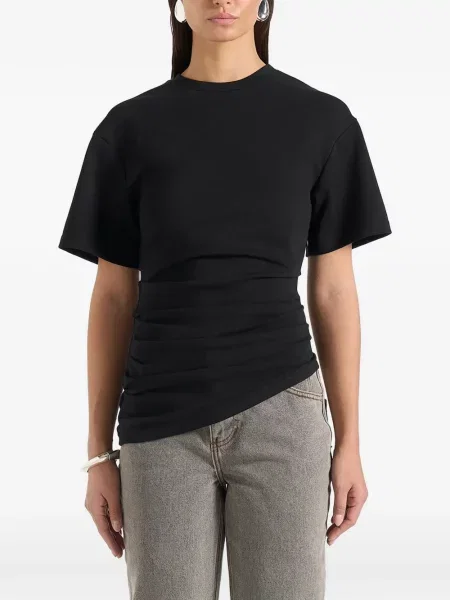 Tricou Manière De Voir cu volane asimetric negru