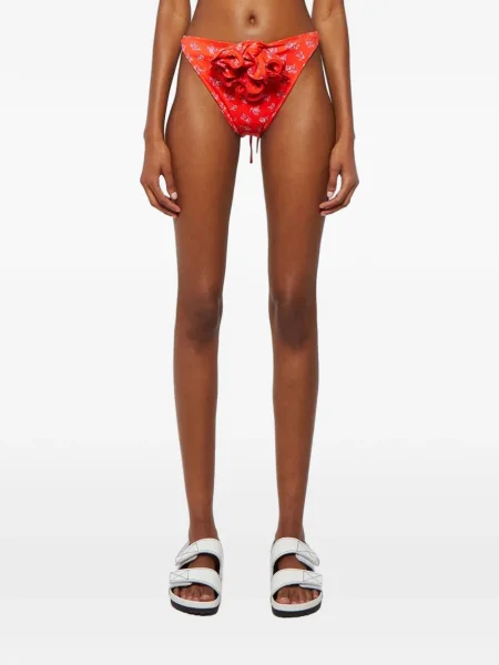 Bikini Magda Butrym w kwiatki z nadrukiem czerwony