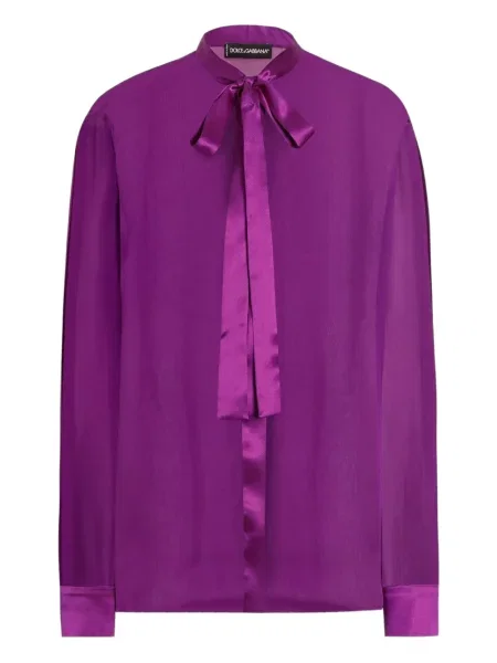 Cămașă Dolce & Gabbana din satin violet