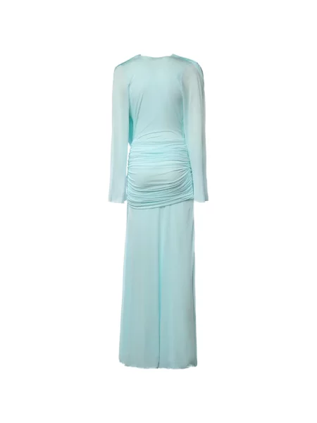 Lung rochie maxi Christopher Esber drapată albastru