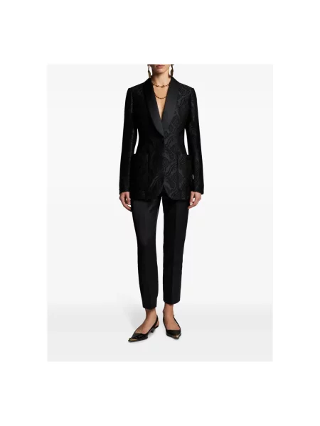 Aksamitna marynarka Etro z wzorem paisley czarna