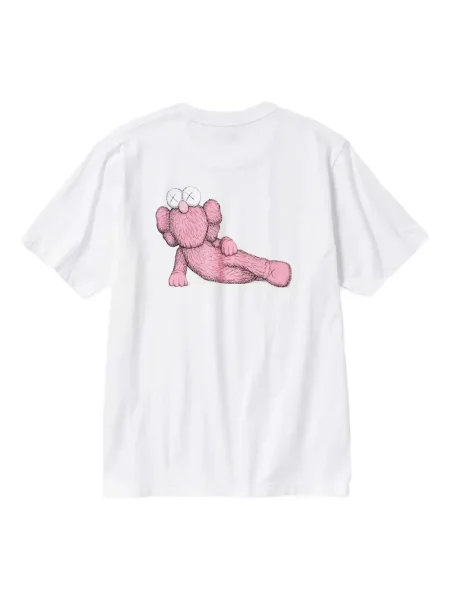 Tricou Kaws cu imagine cu decolteu rotund alb